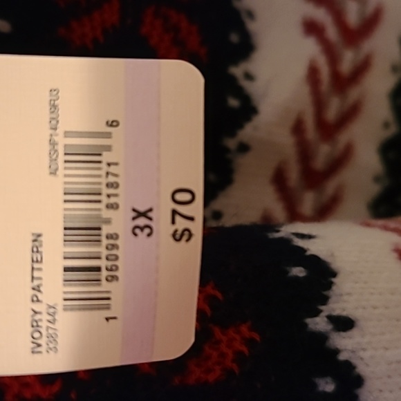 ST. JOHN'S BAY WOMENS PLUS SIZE RED, WHITE AND BLUE STRIPED 3X OPEN CARDIGAN - Picture 11 of 11